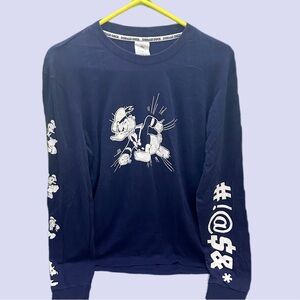 Disney Donald Duck  Navy Blue Long Sleeve Tee M